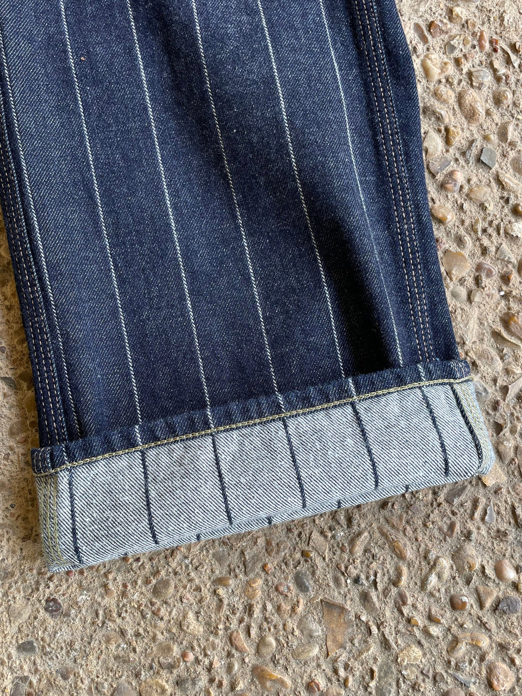 Baseball stripe denim