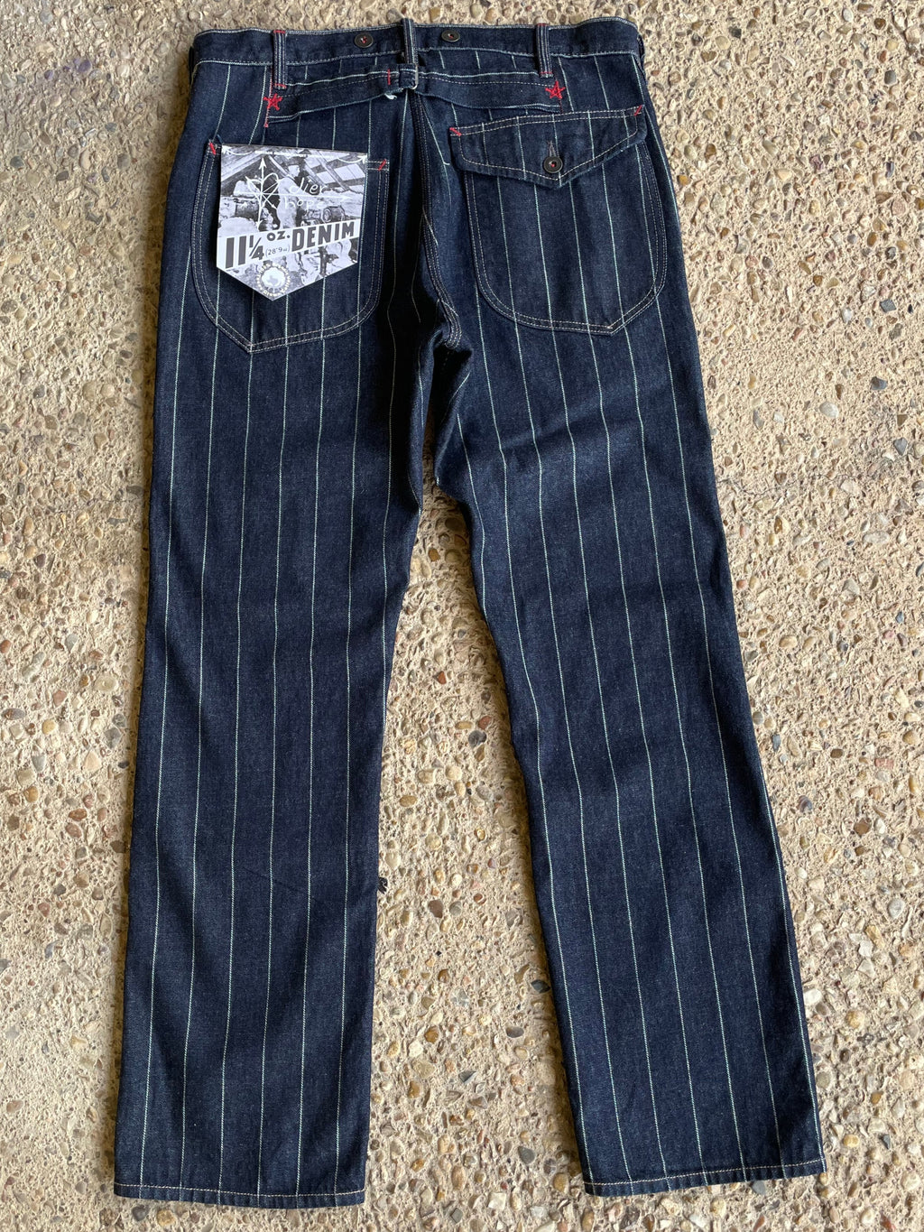 Baseball stripe denim