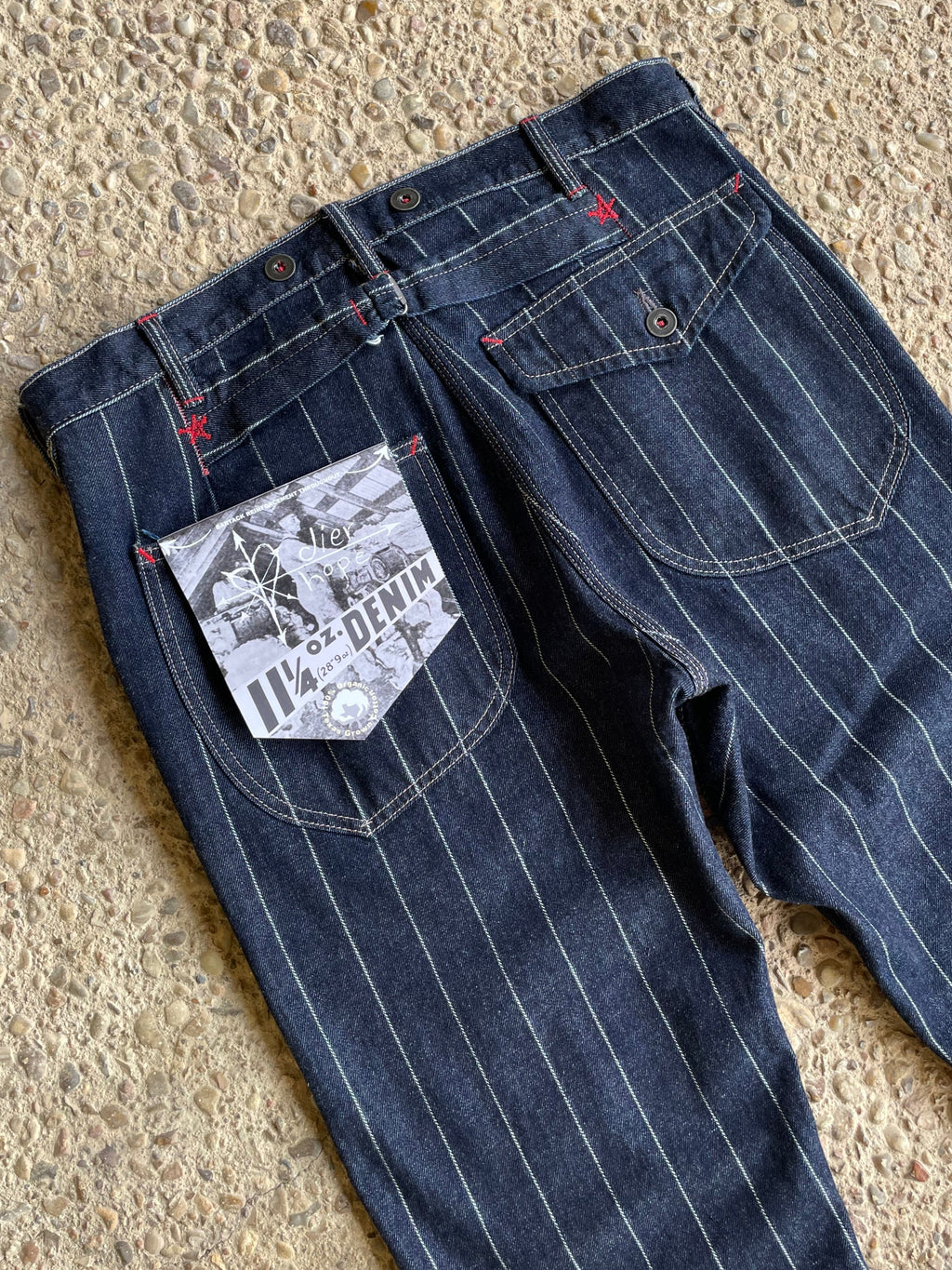 Baseball stripe denim