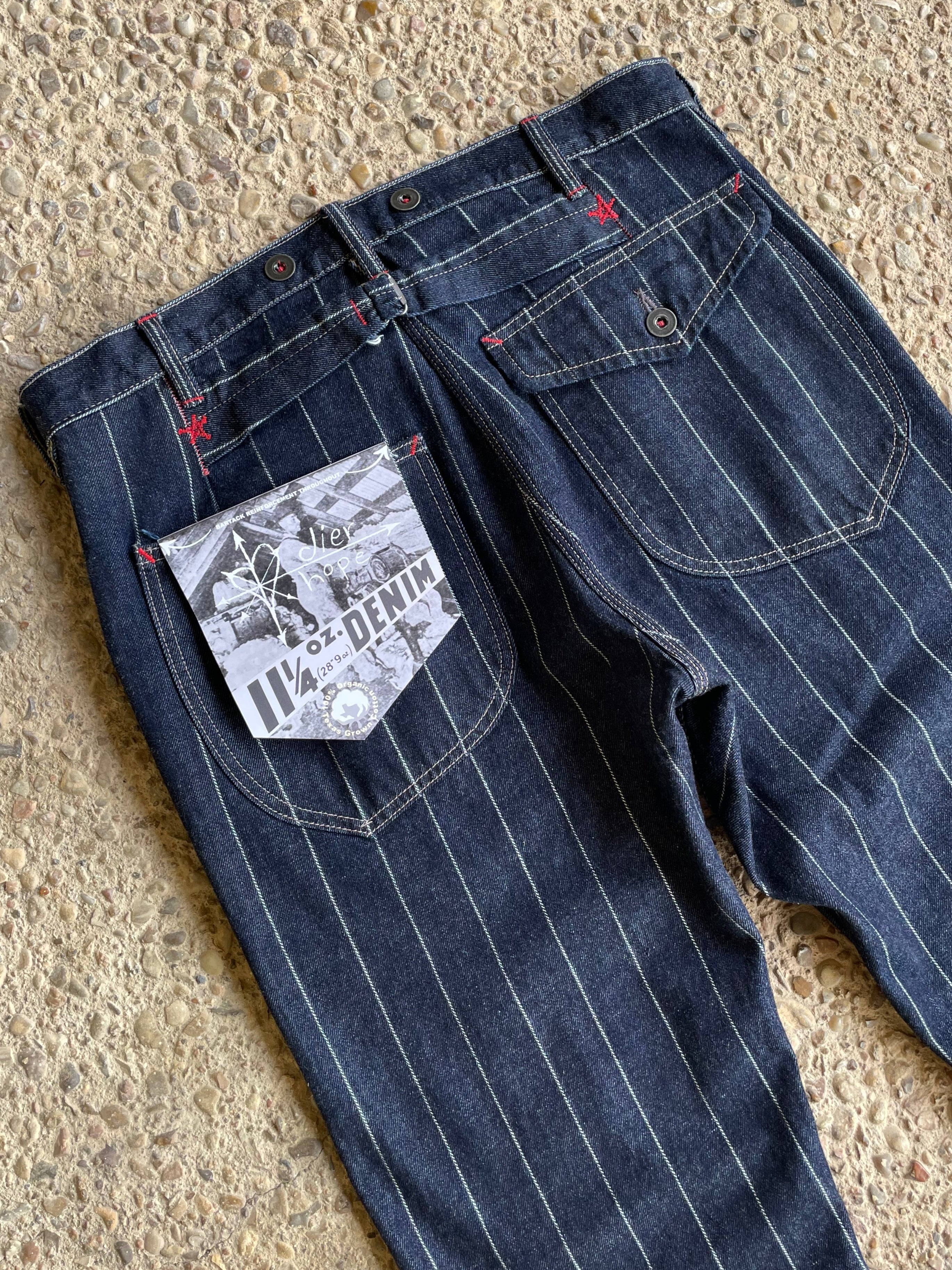 Baseball stripe denim