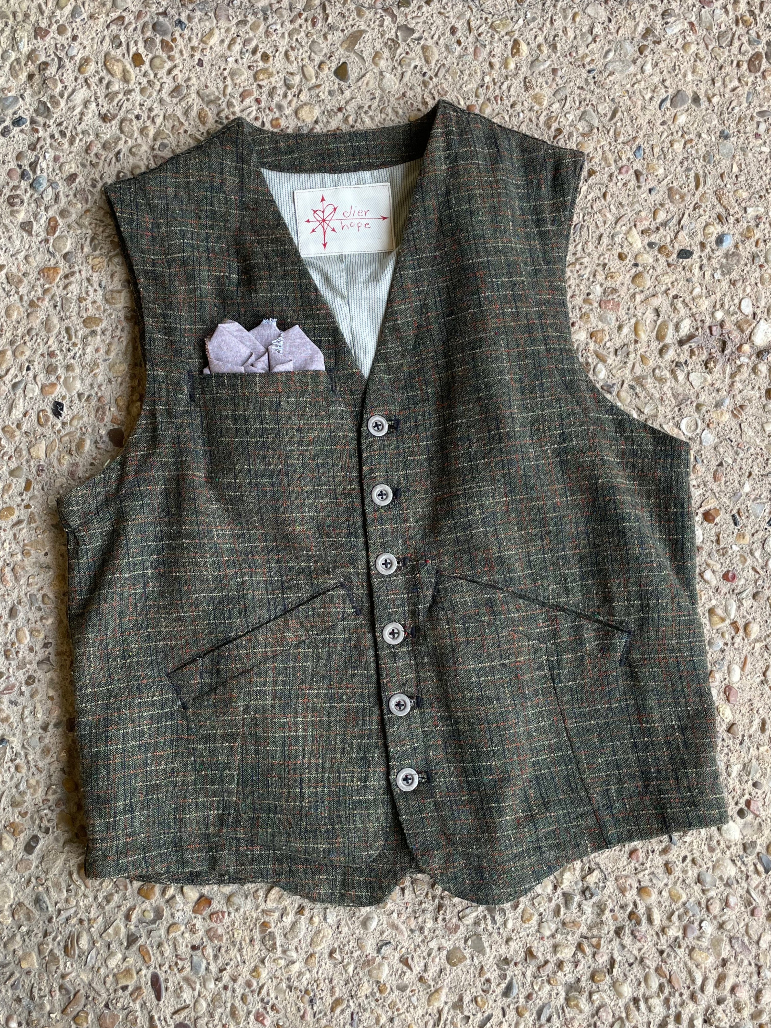 Rust/Olive Suiting Vest