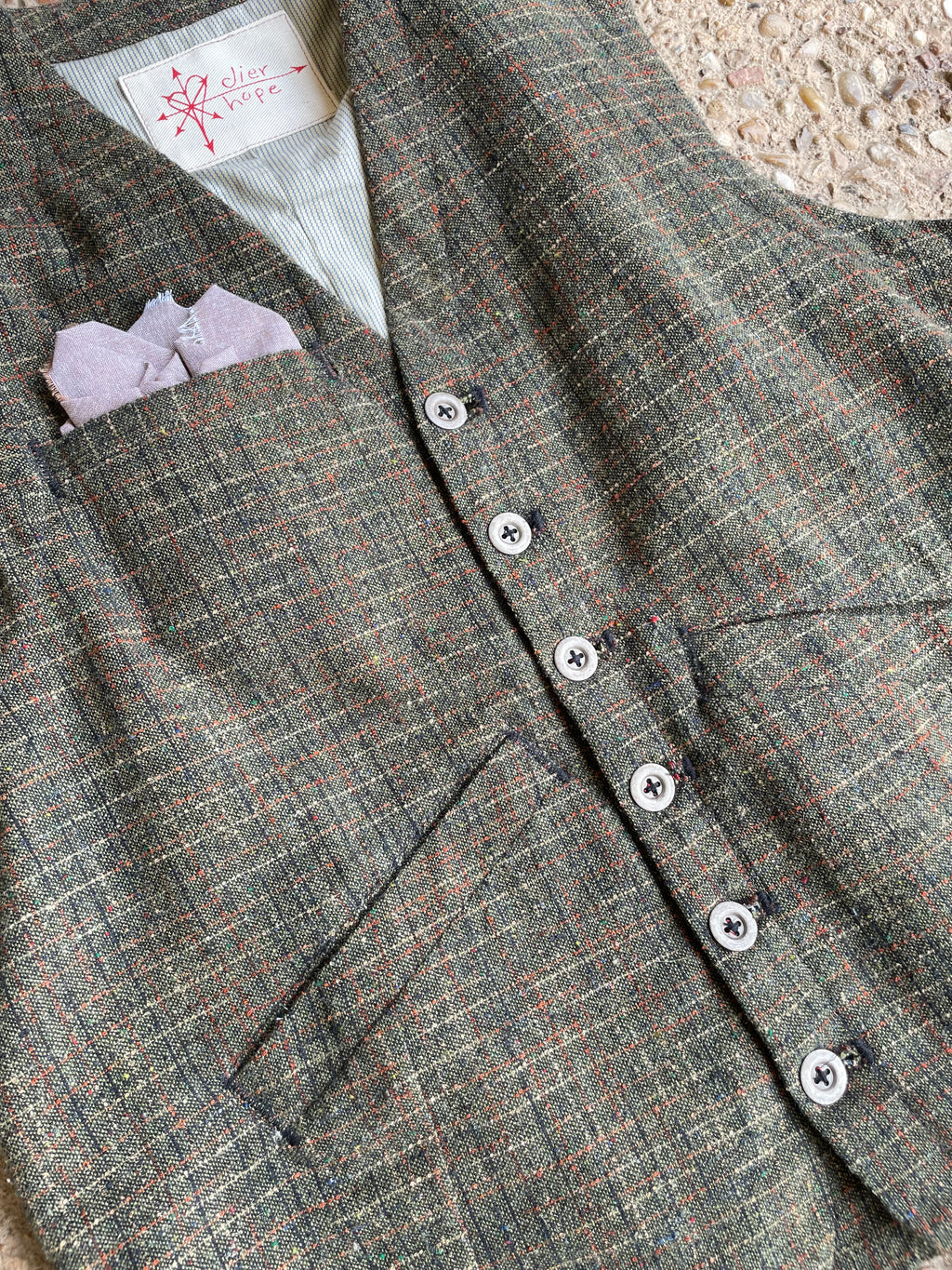 Rust/Olive Suiting Vest