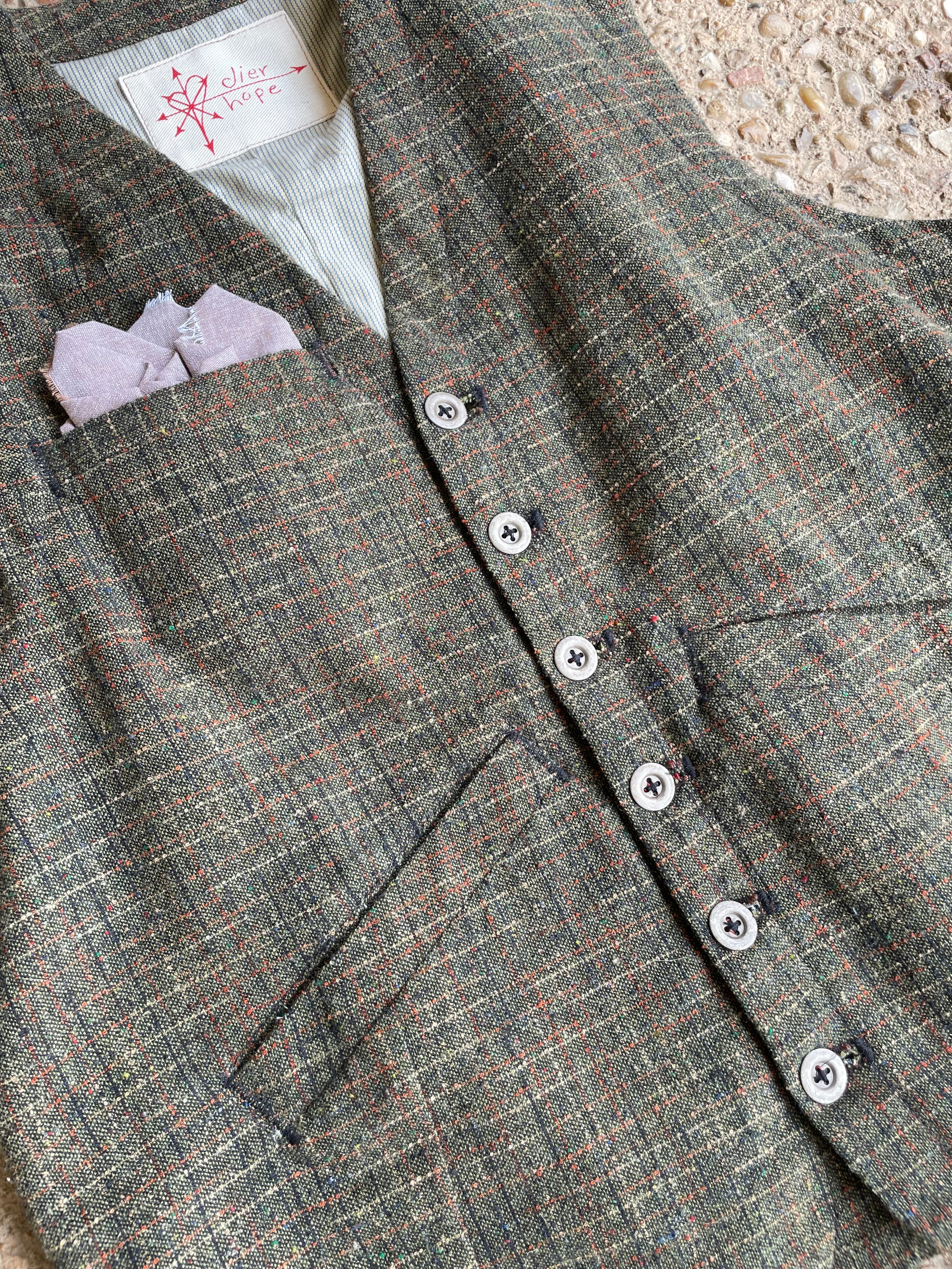 Rust/Olive Suiting Vest